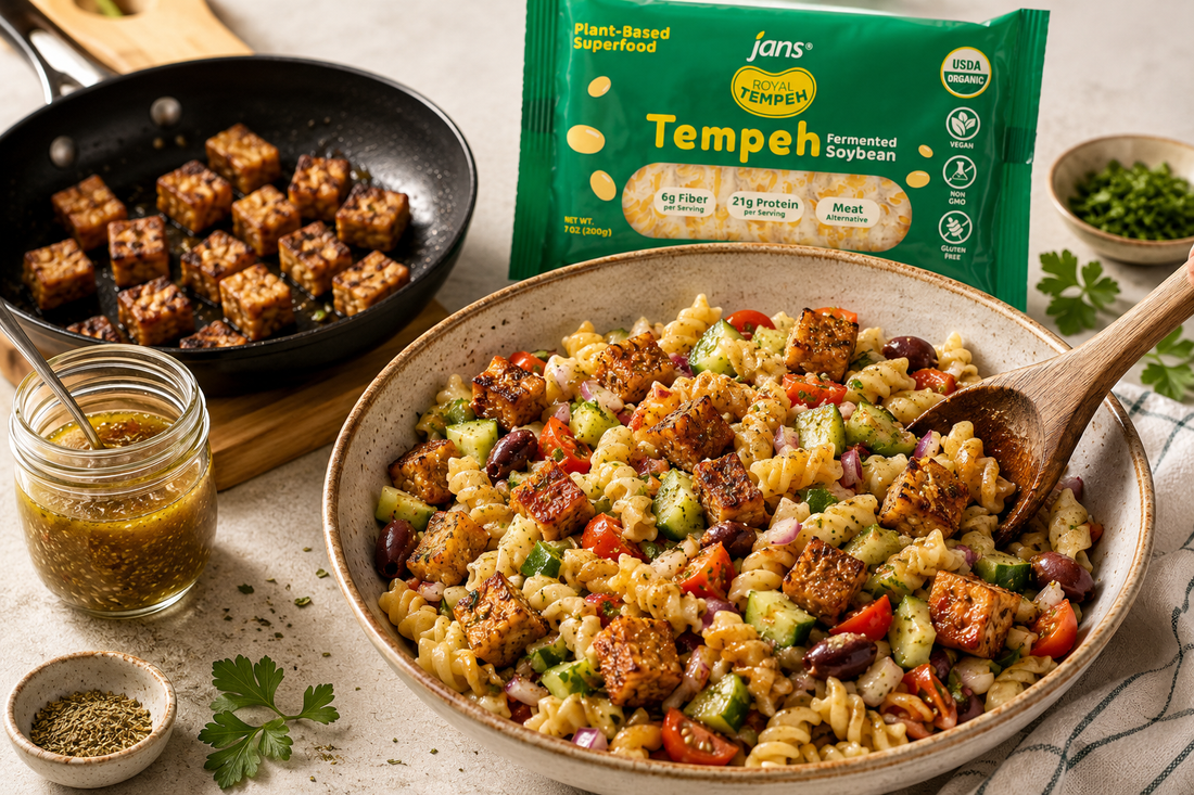 The Ultimate High Protein Tempeh Pasta Salad Blueprint